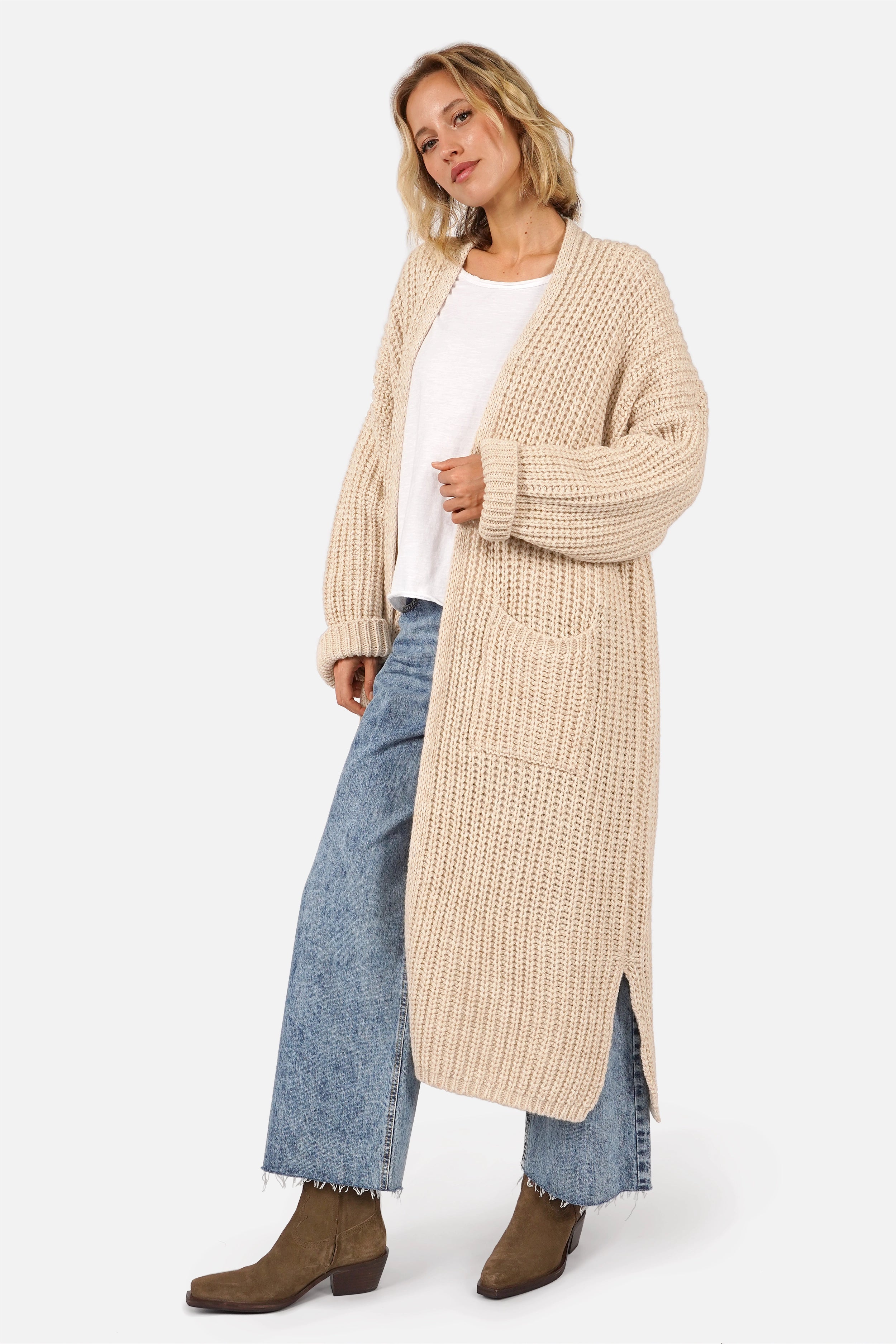 LOLA One-Size Maxi Strickcardigan
