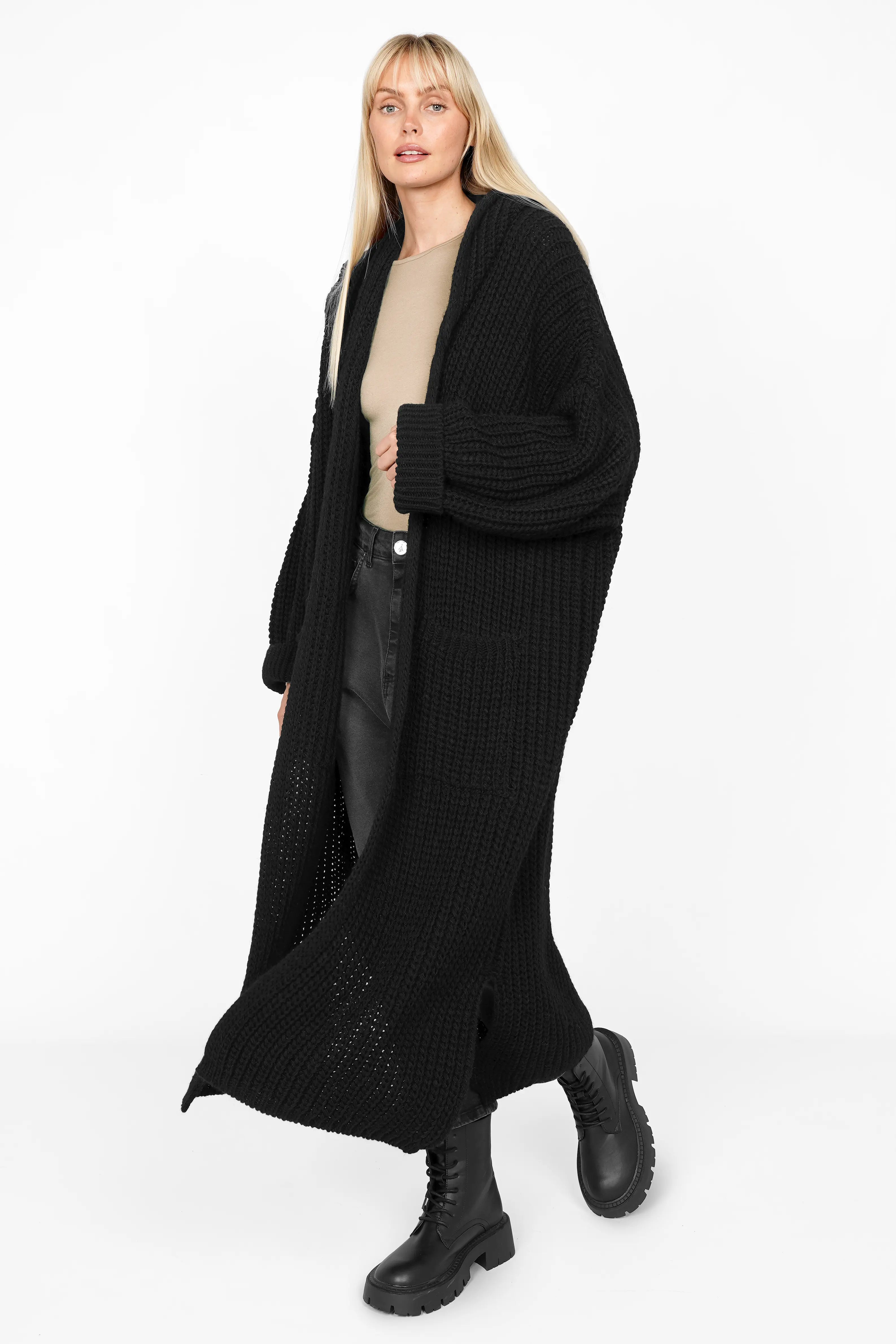LOVITA Long Cardigan mit Kapuze