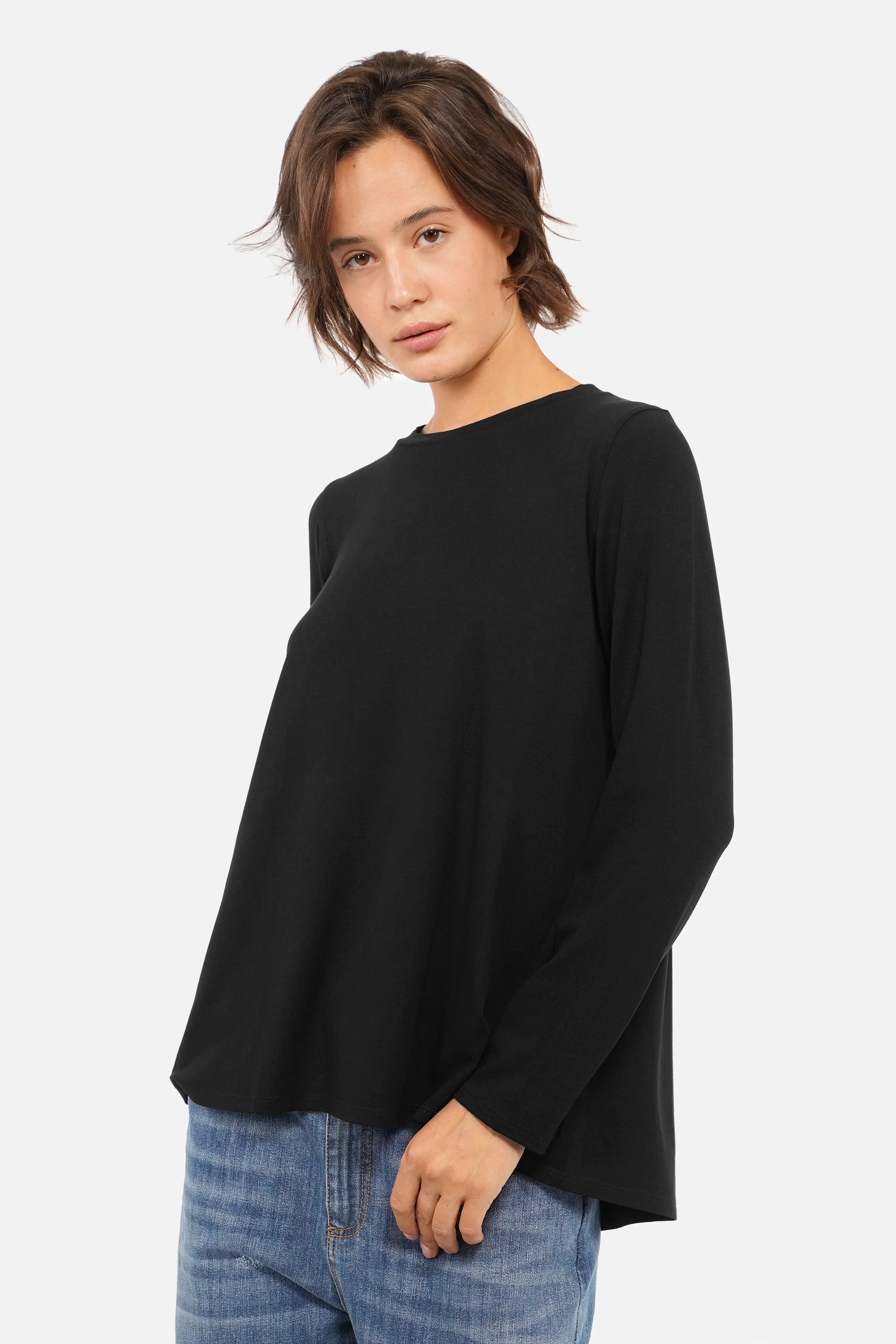 LYLLDA Longsleeve aus Viskose-Jersey mit Rückenfalte
