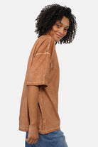 Maela.K T-Shirt in heavy cotton with garment-dye, round neck, short sleeves, and front print