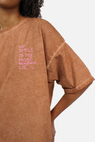 Maela.K T-Shirt in heavy cotton with round neck and front print