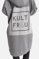 Oversized MAY Longzip-Hoodie with two-way zipper and logo patch on back