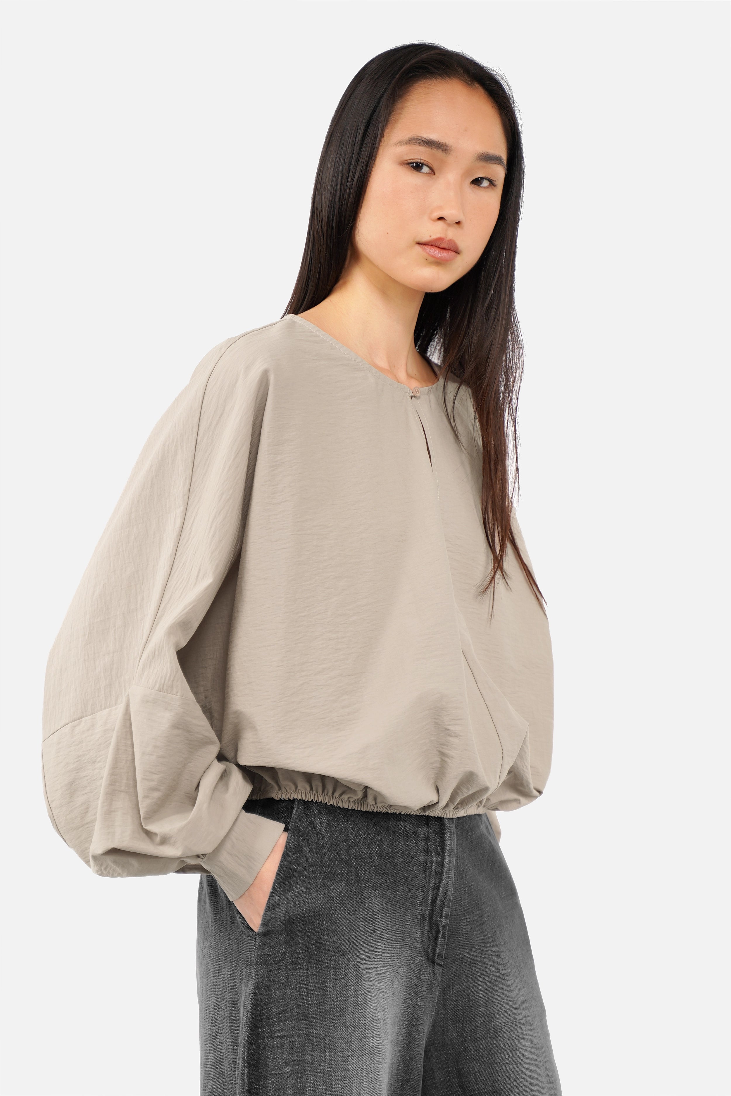 MILLIE Crinkle Blouse with balloon sleeves