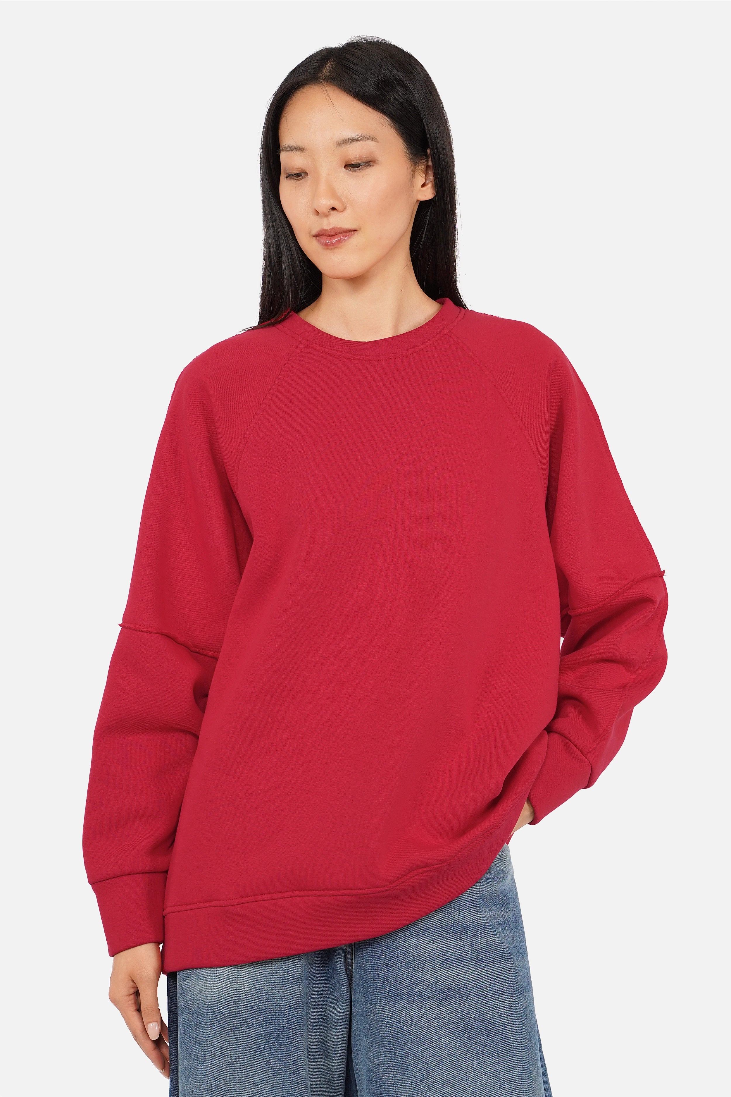 NAIRA Zacht geborstelde sweater met relaxte pasvorm