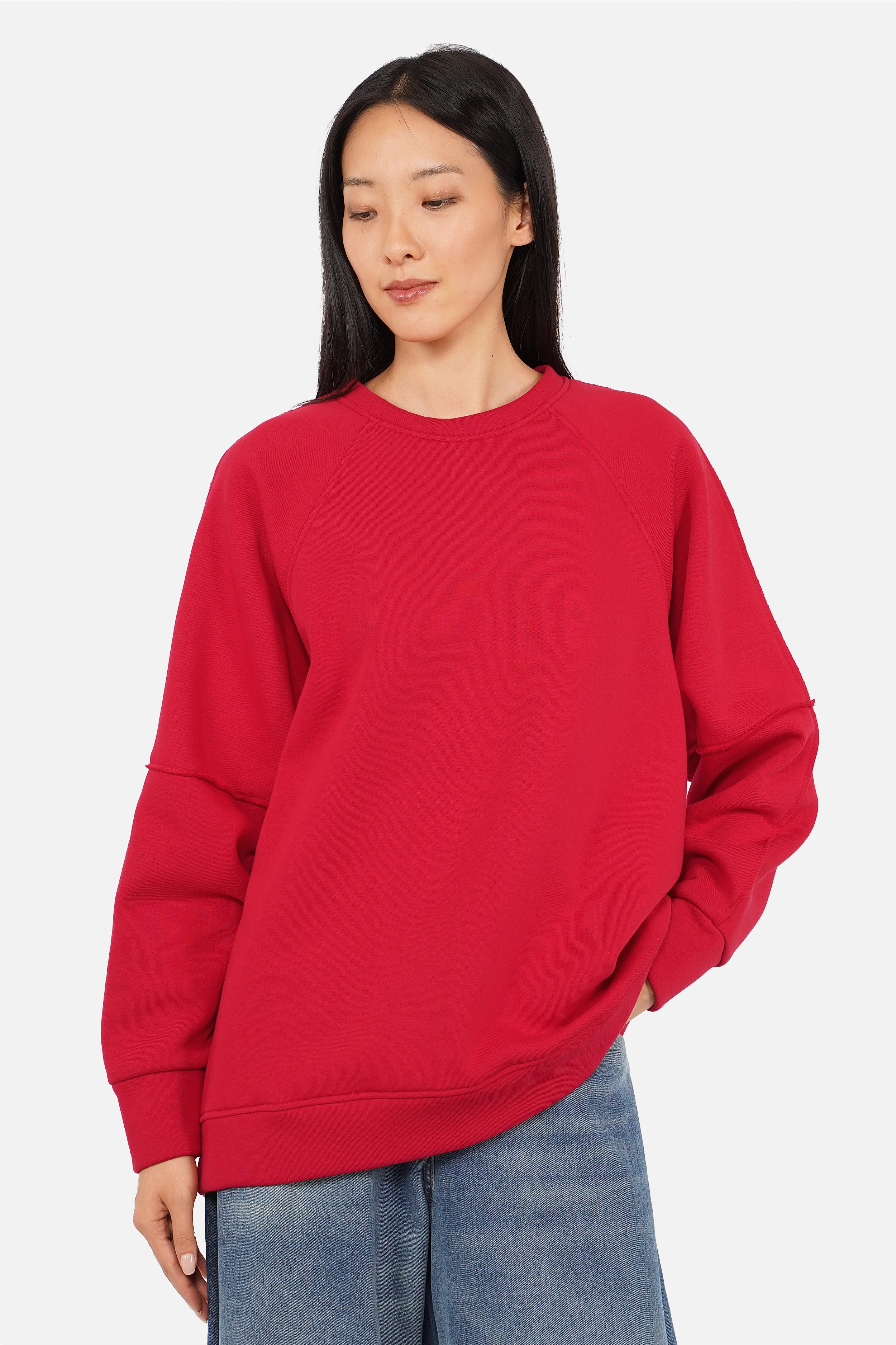 NAIRA Zacht geborstelde sweater met relaxte pasvorm