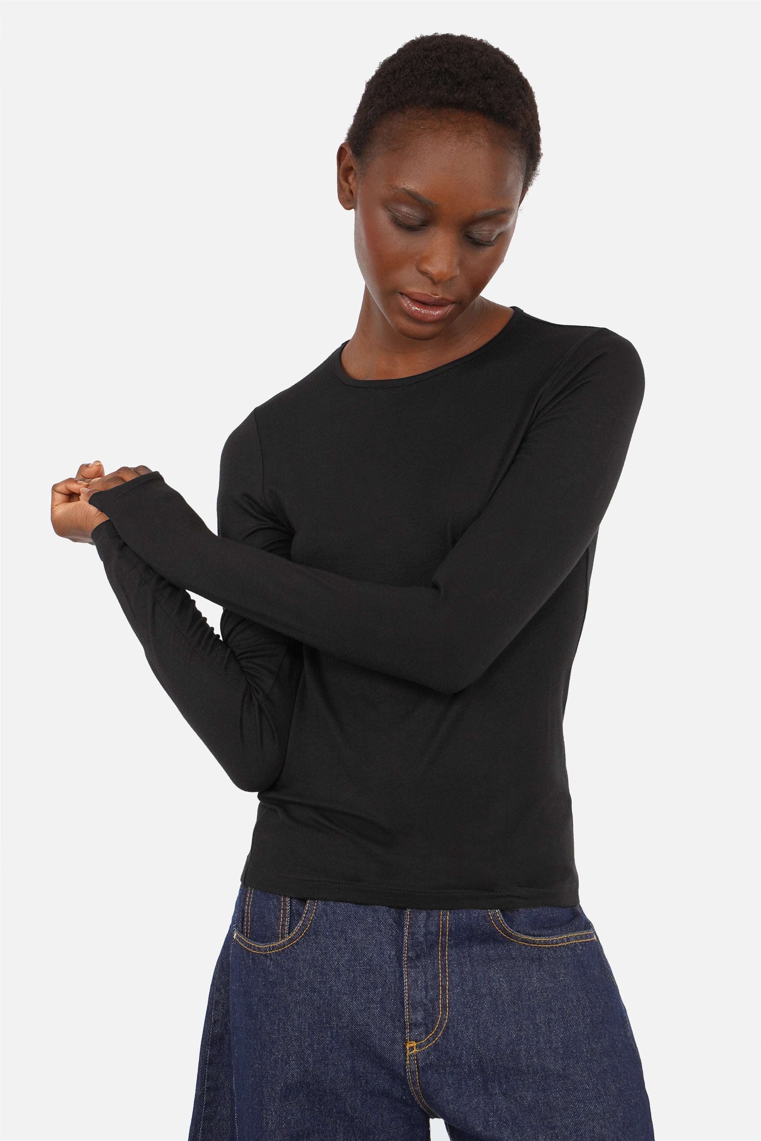 NARAY Long-Sleeve Top in Viscose Jersey