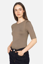 NARAY Shirt aus weichem Viskose-Jersey mit Rundhalsausschnitt und Slim Fit