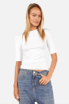 NARAY T-Shirt aus weichem Viskosejersey mit Rundhalsausschnitt und Slim Fit, halbarm