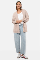 Blue denim NEILA Mom Fit Jeans with classic 5-pocket design and straight tapered leg