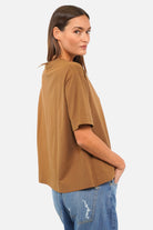 NITI.K T-Shirt aus elastischem Baumwolljersey mit Rundhalsausschnitt und kastenförmiger Passform