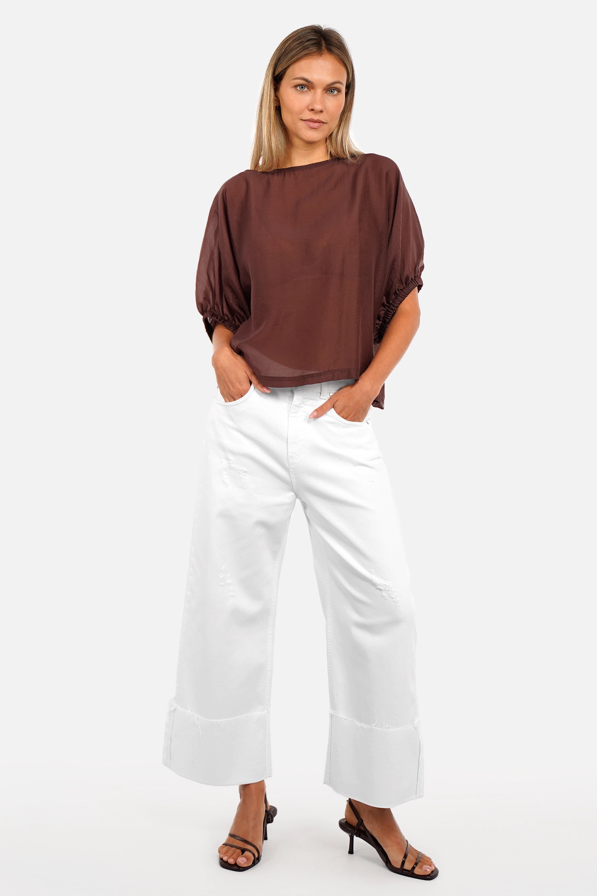NOSHI Kurzarm Bluse
