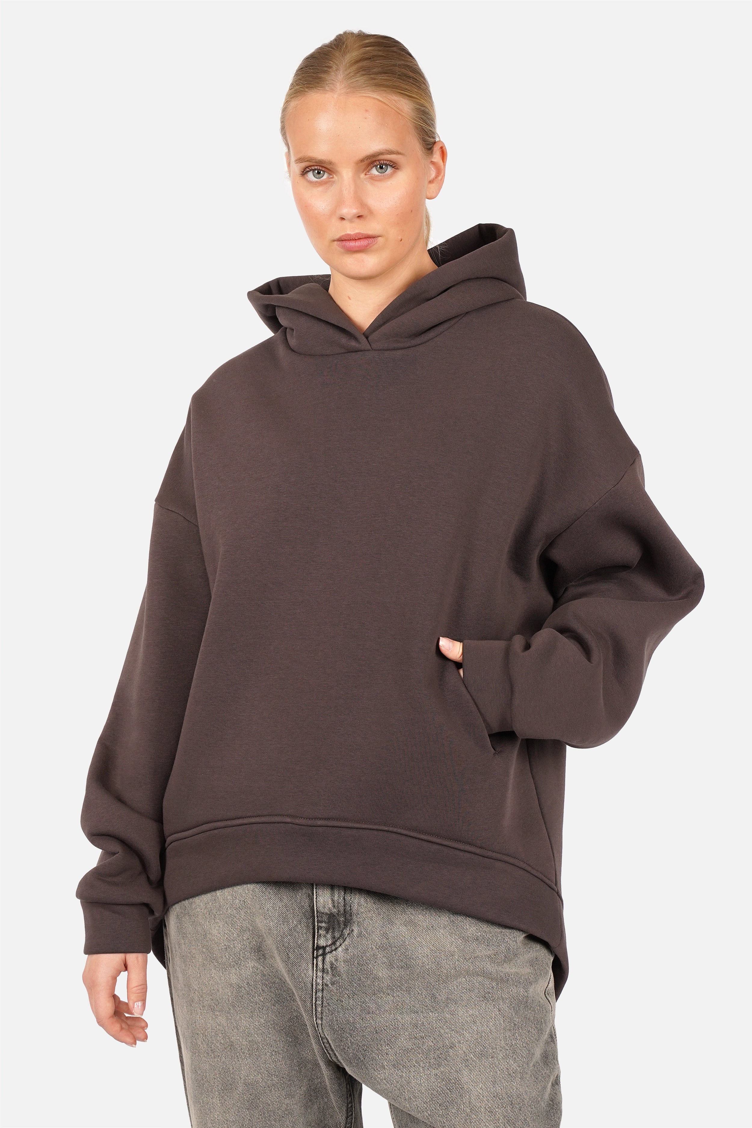 NOUVEAU ! OLYSSA Sweat à capuche oversize Seal Brown