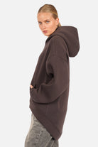 OLYSSA Soft Brushed Relaxed Hoodie in Seal Brown