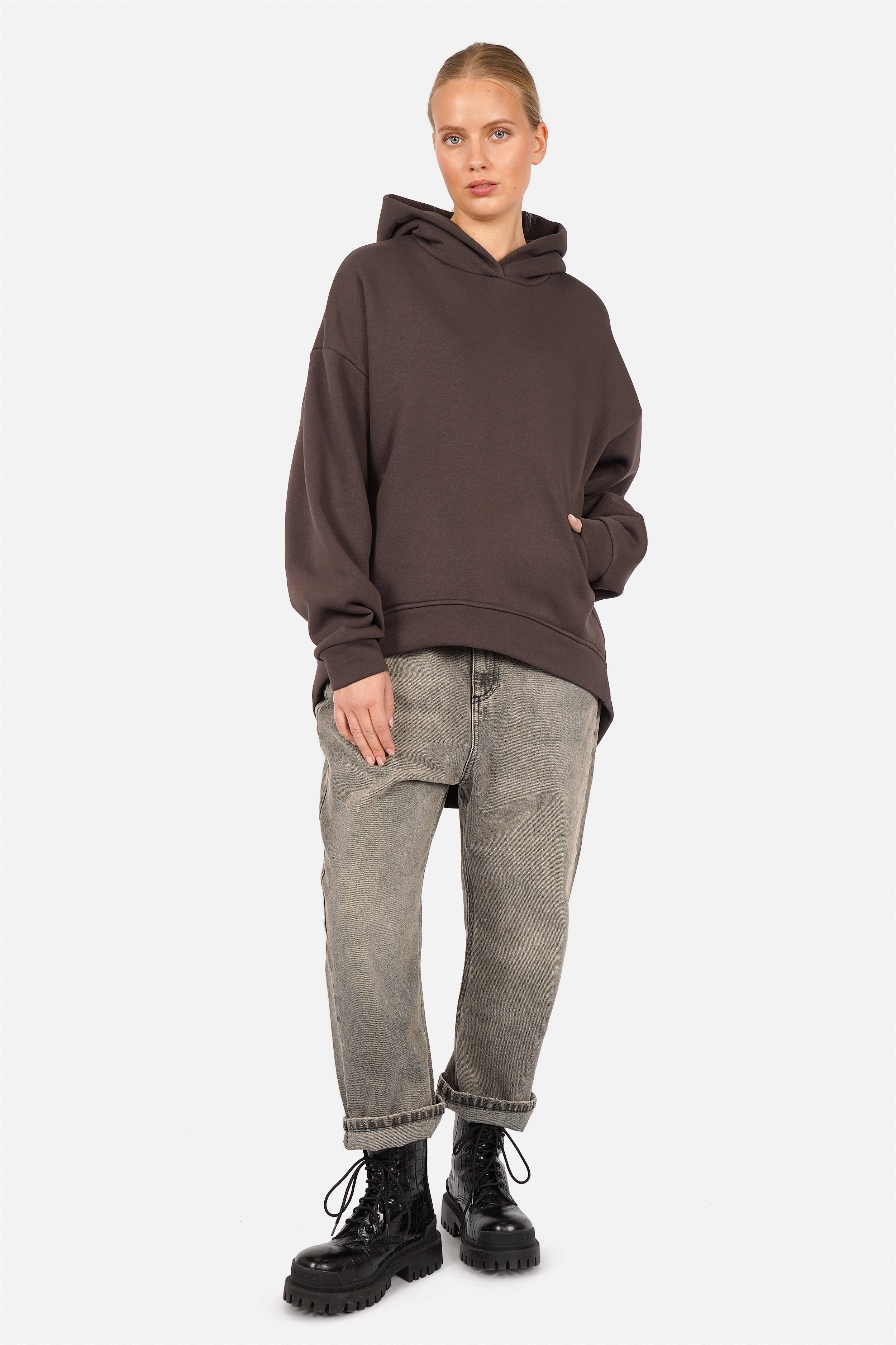 NOUVEAU ! OLYSSA Sweat à capuche oversize Seal Brown