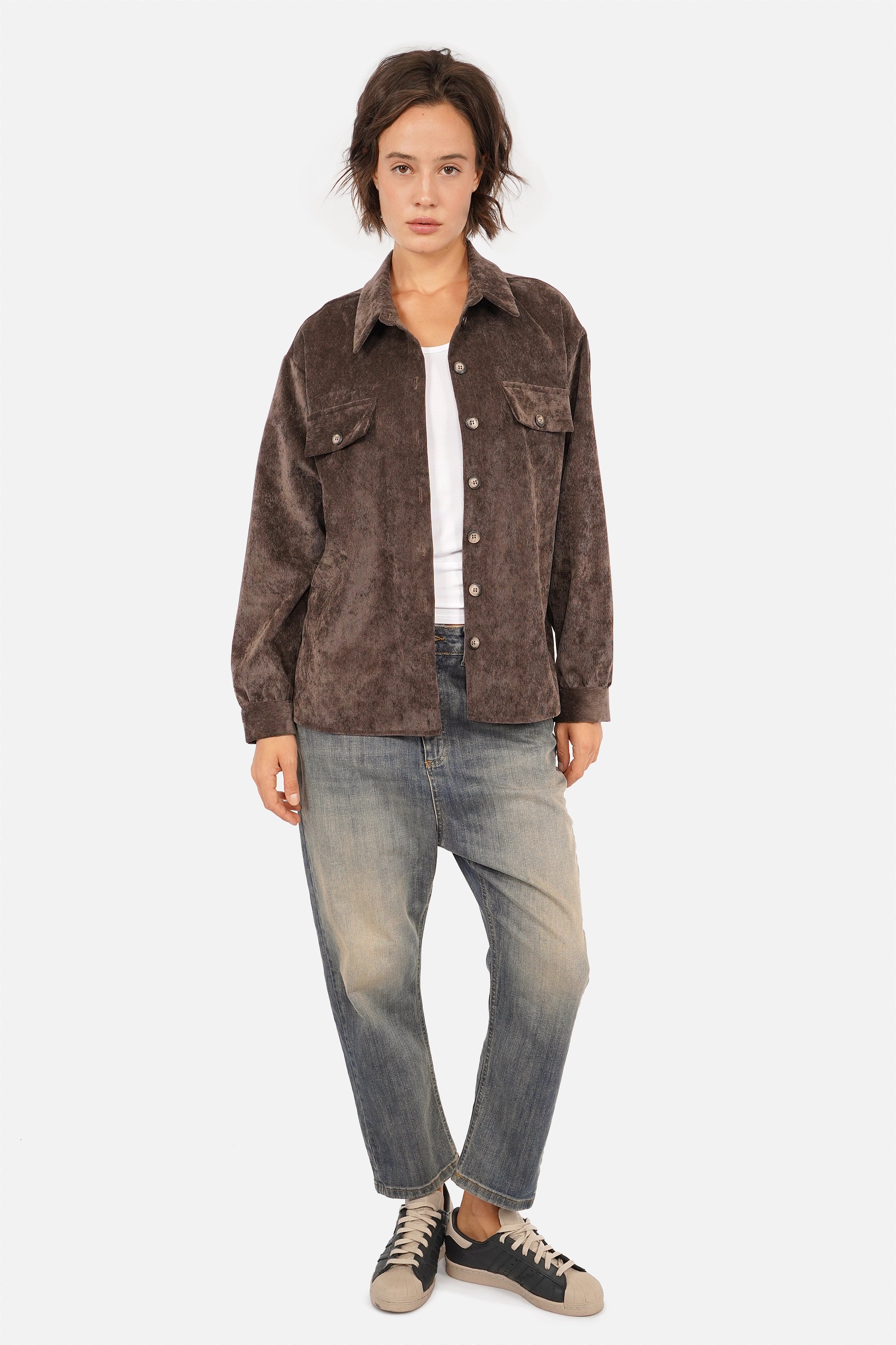 POULA Corduroy overshirt met relaxte pasvorm