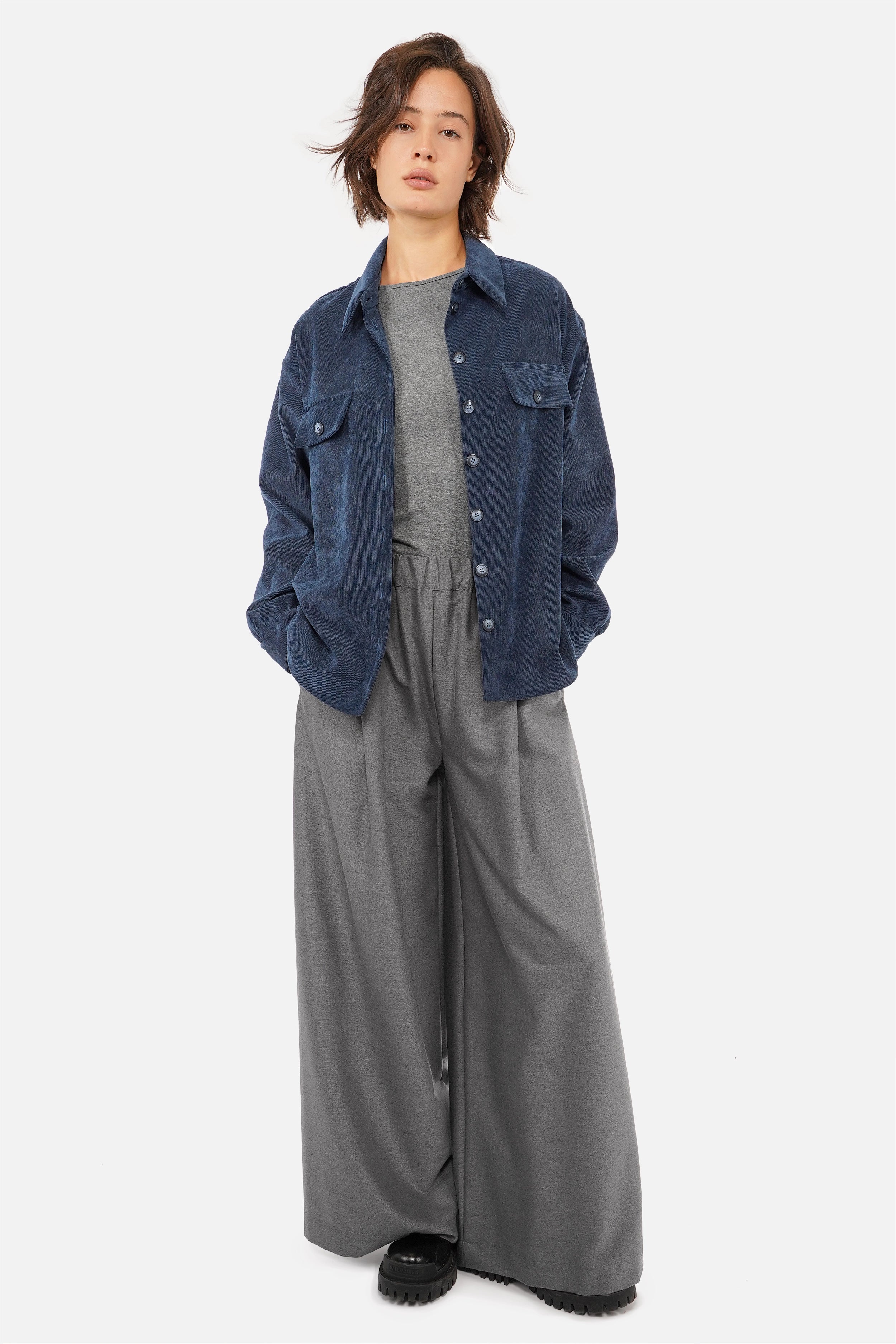 POULA Corduroy overshirt met relaxte pasvorm