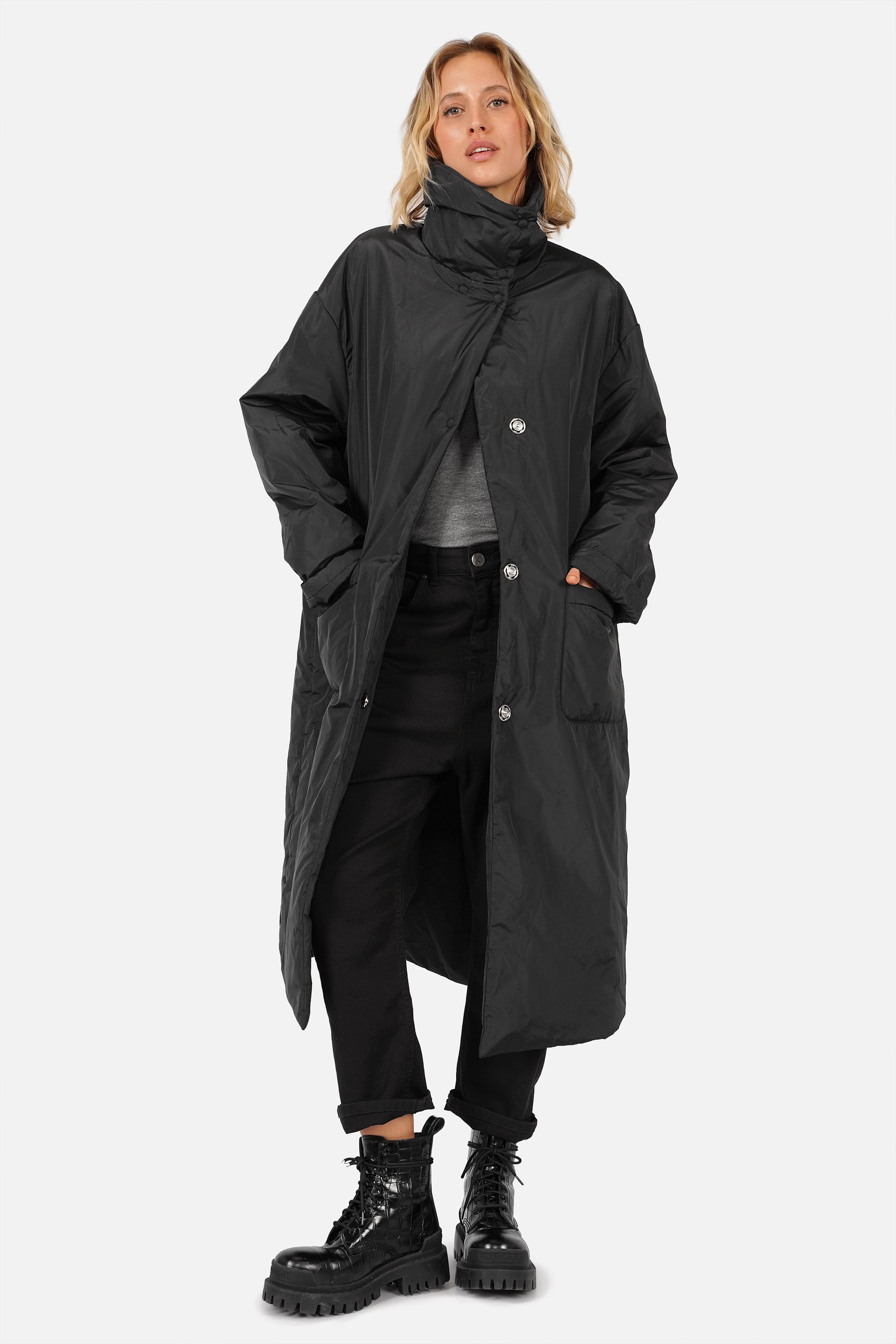 RHOSLYN Padded Technical Oversized Coat with Convertible Collar
