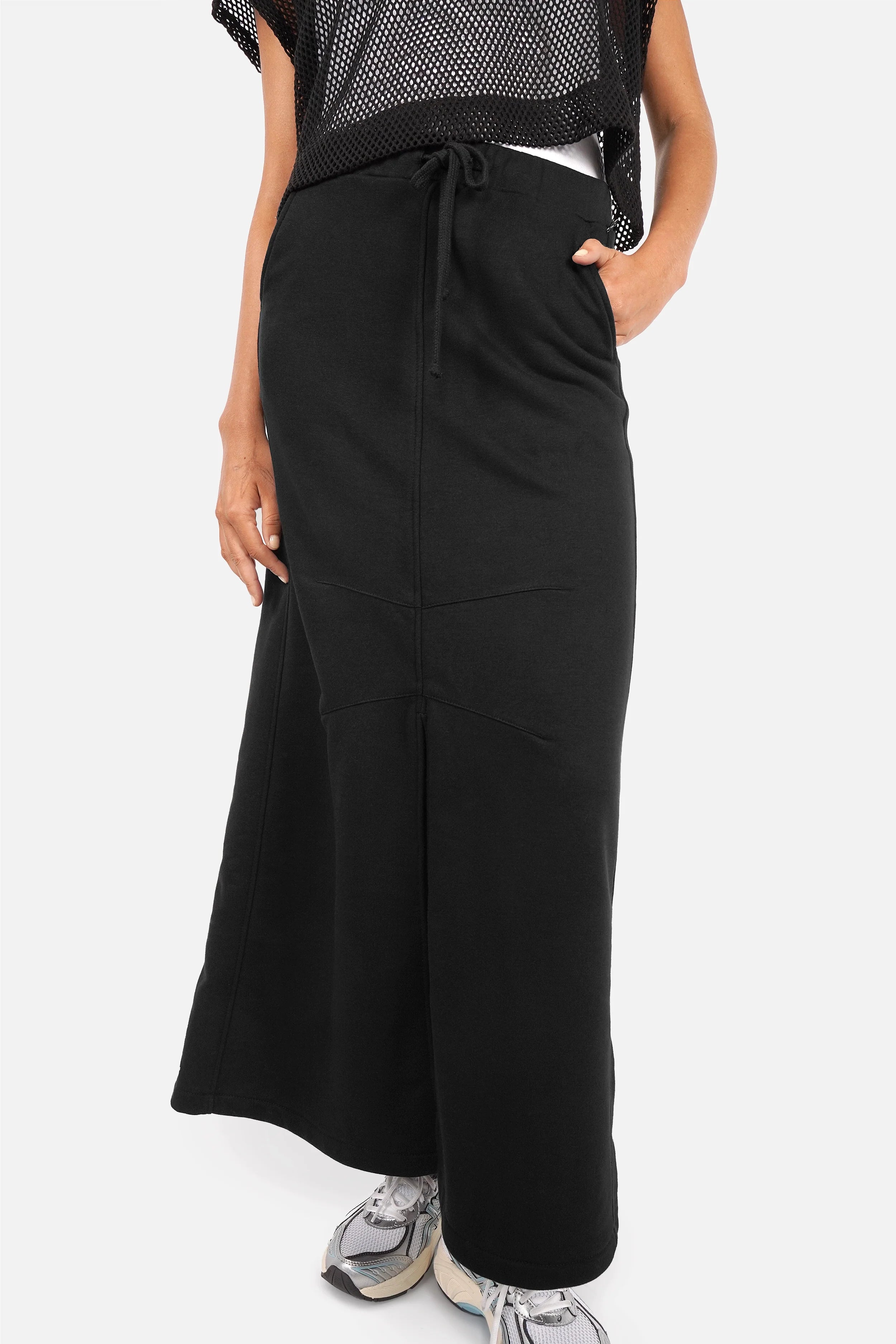 Maxi Sweatrock RONELA mit Gummibund und Kordelzug aus kompakterm Sweatstoff