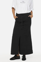 Maxi Sweatrock RONELA mit Gummibund, Kordelzug, Seitentaschen und Mermaid Shape in Regular Fit