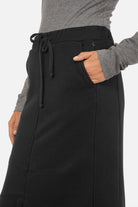 Damen Sweatrock RONELA aus kompaktem Sweatstoff mit Gummibund, Kordelzug, Seitentaschen und Maxi-Länge