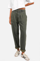 SAIKA Relaxed Tapered Hose in tea-dyed structured cotton with relaxed fit and tapered legs