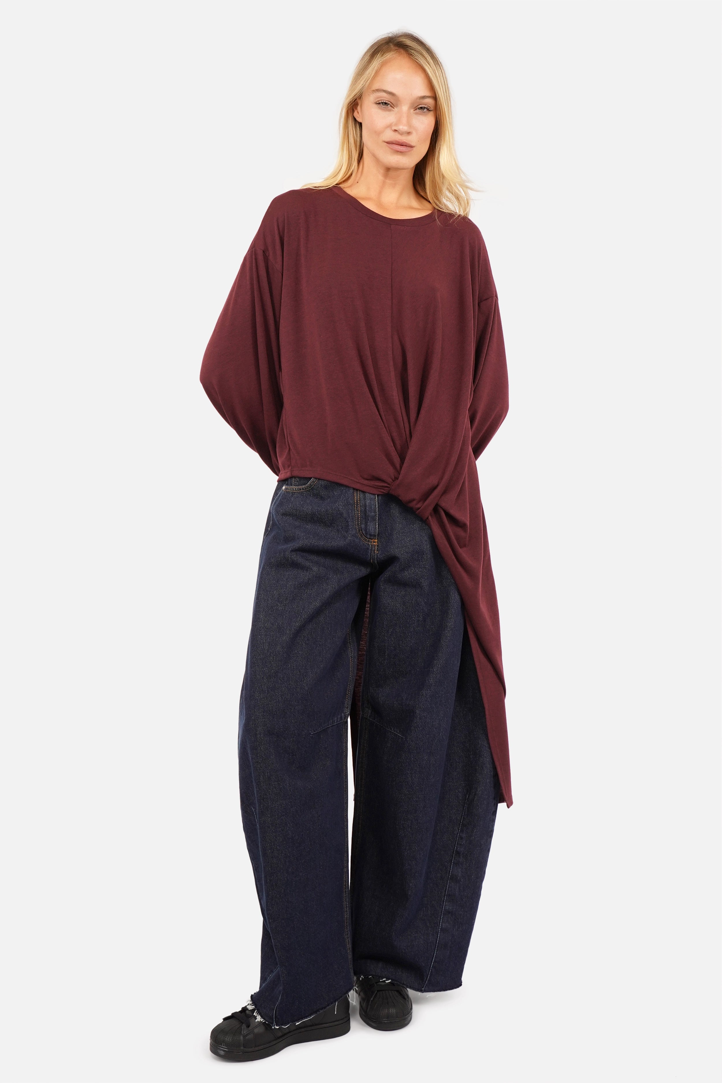 SENA Longline Shirt mit Drapierung