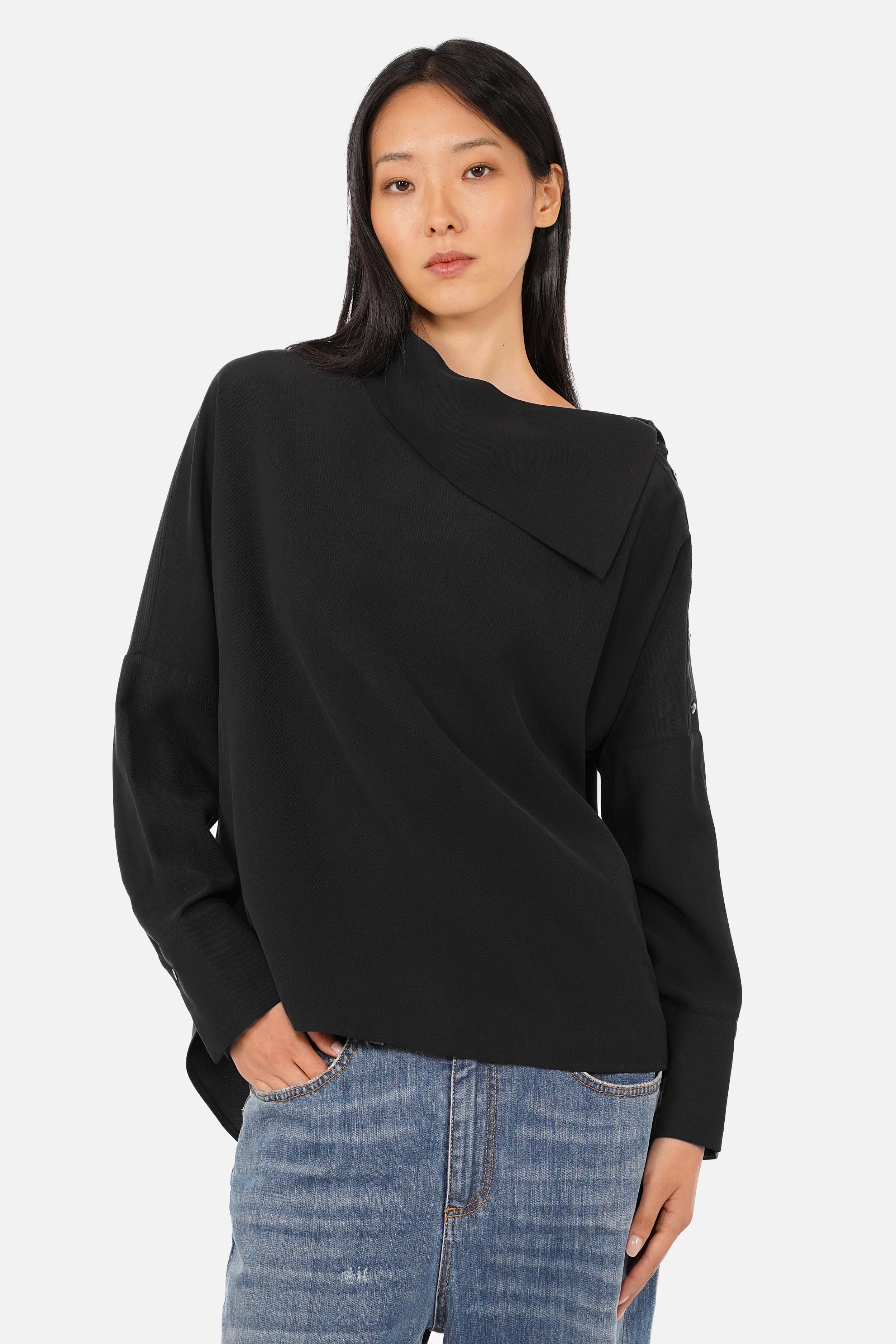 SOLYNE one-shoulder-blouse van lyocell