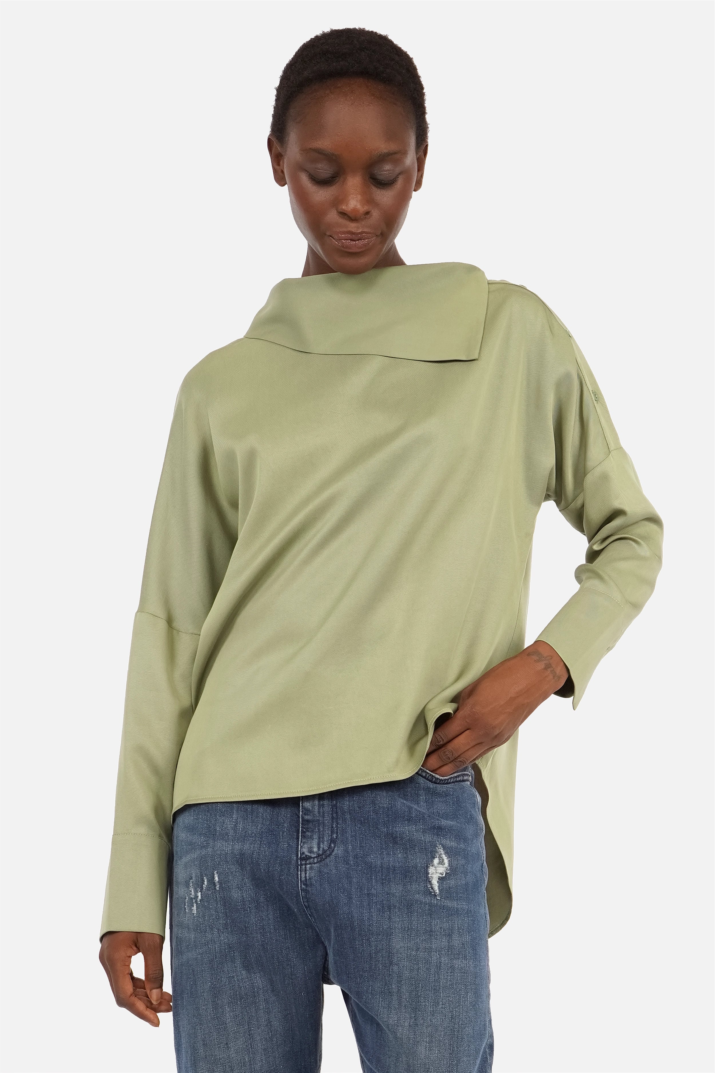 SOLYNE one-shoulder blouse made of lyocell