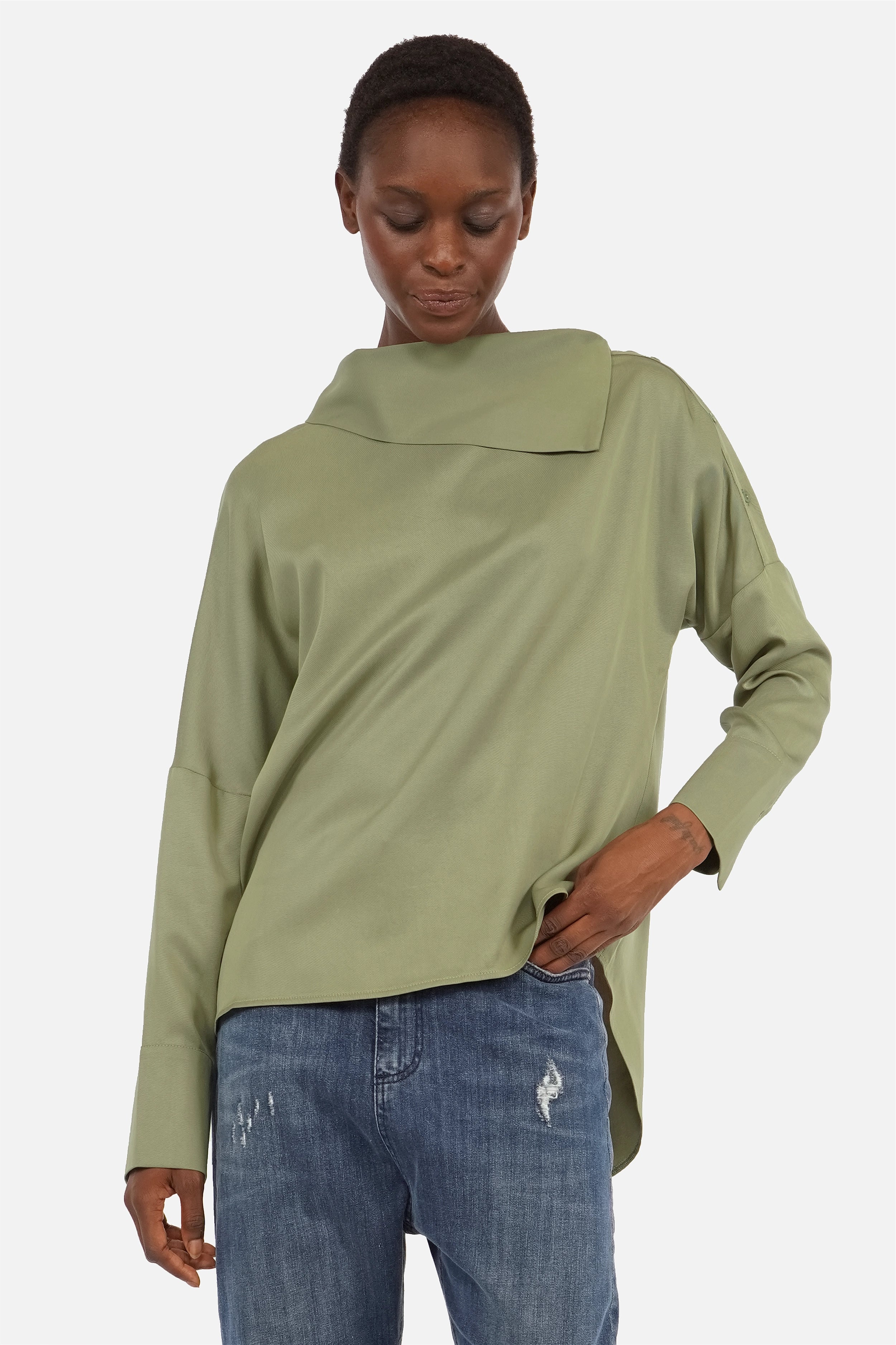 SOLYNE one-shoulder blouse made of lyocell