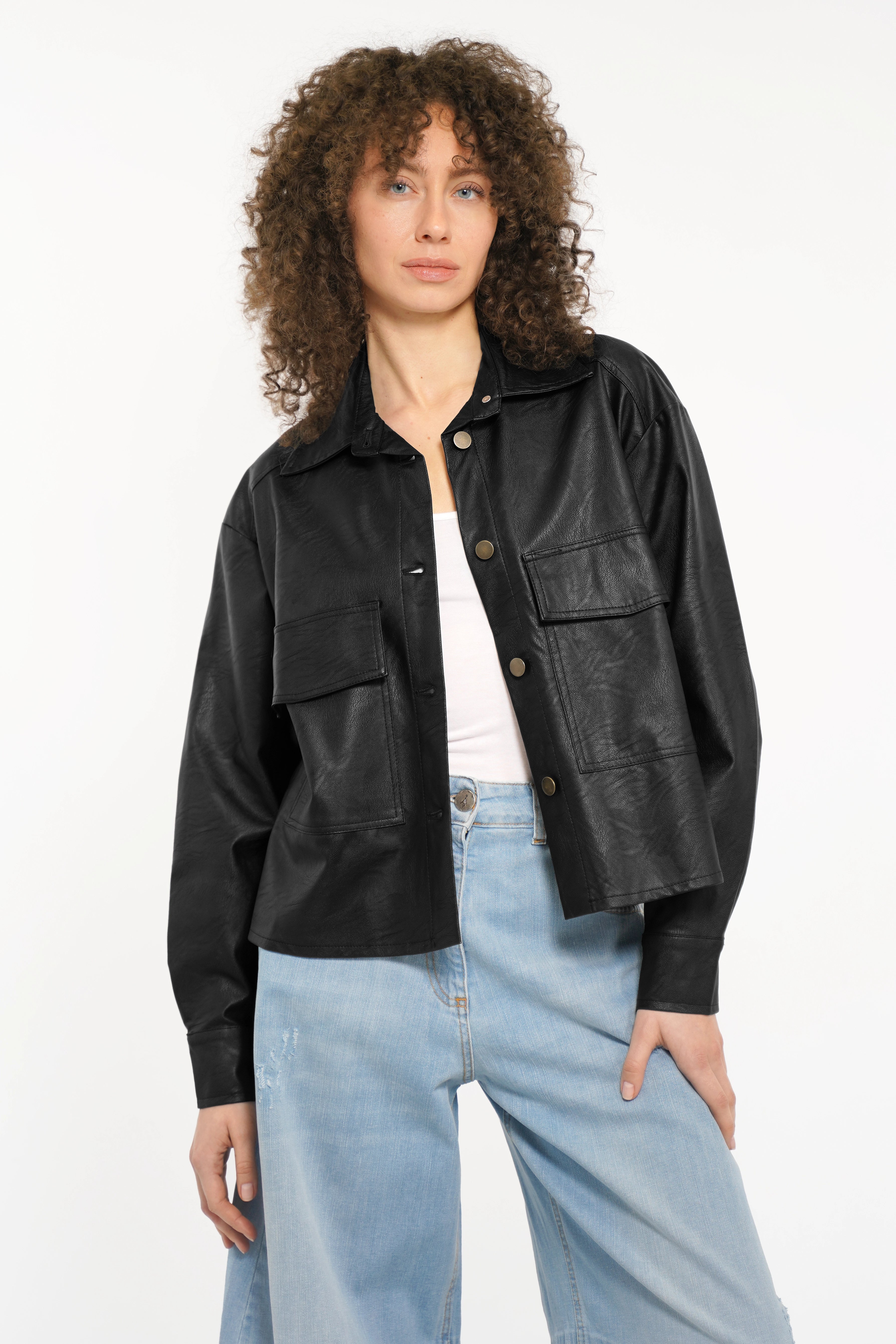 Veste-chemise SOOAE en cuir éco-responsable