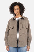 STELLY Overshirt-Jacke oversized twill jacket with soft texture and chest pockets