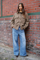 STELLY Overshirt-Jacke aus Double-Face-Material mit Brust- und Seitentaschen im oversized Fit