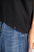 TAMI.K Blusenshirt aus hochwertiger Baumwolle in weiter Kastenform mit rundem Hals und weichem Griff