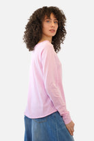 TEHI Longsleeve in fiammato cotton with soft slub jersey, round neck, extra-long raglan sleeves, regular fit