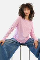 TEHI Longsleeve in fiammato cotton with soft slub jersey, round neck, extra-long raglan sleeves, regular fit