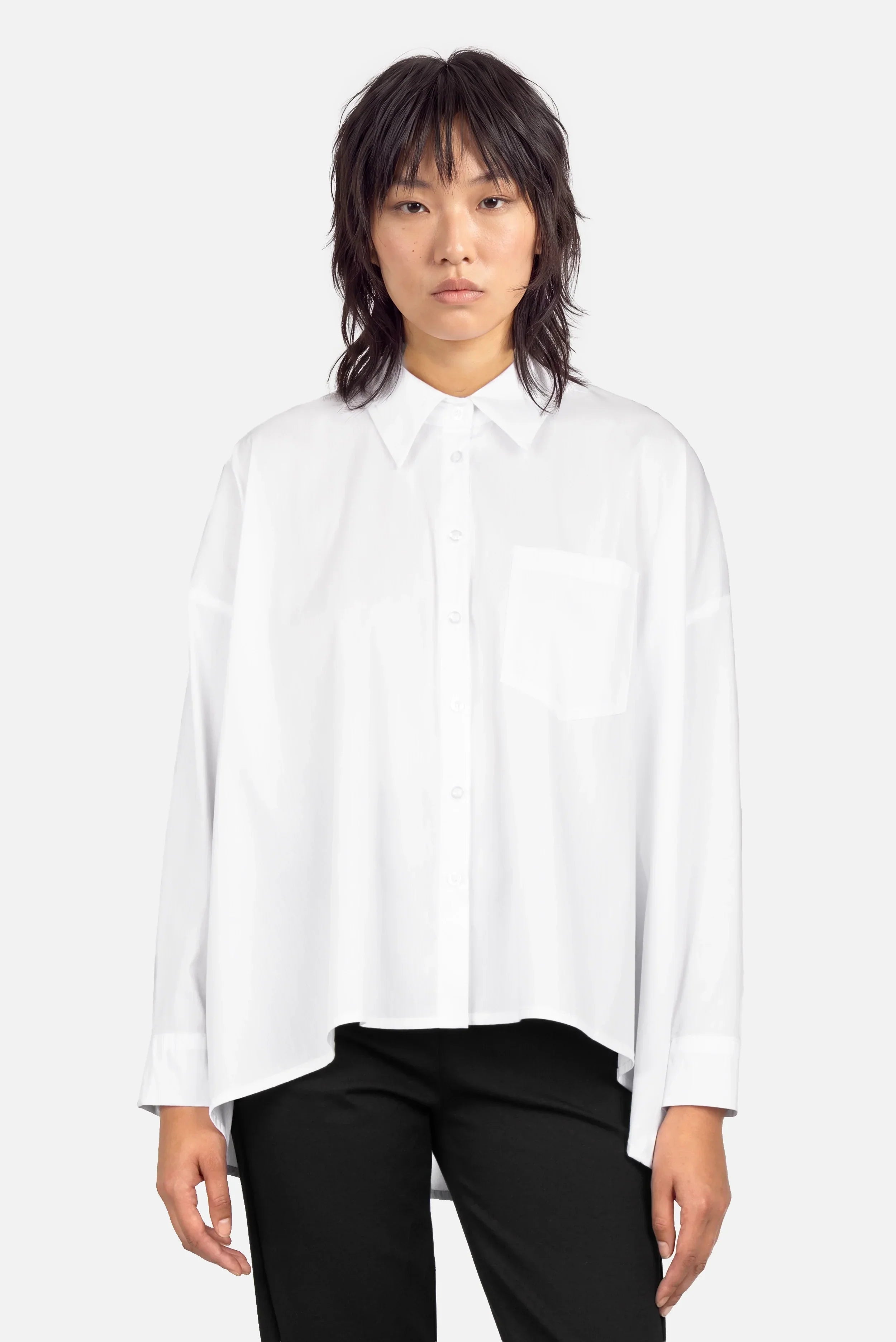 TIALY oversized popeline overhemdblouse