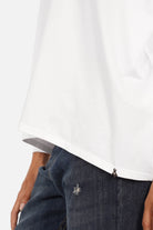 TIDA Blusenshirt Langarm aus hochwertiger Baumwolle mit V-Ausschnitt und weitem Relaxed Fit in offener Schnittkante
