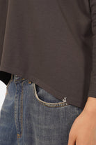 TIDA Blusenshirt Langarm aus hochwertiger Baumwolle mit V-Ausschnitt und relaxed Fit