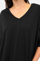 TIDA Blusenshirt lockeres Kurzarmshirt mit V-Ausschnitt und weicher Baumwolle in Kastenform