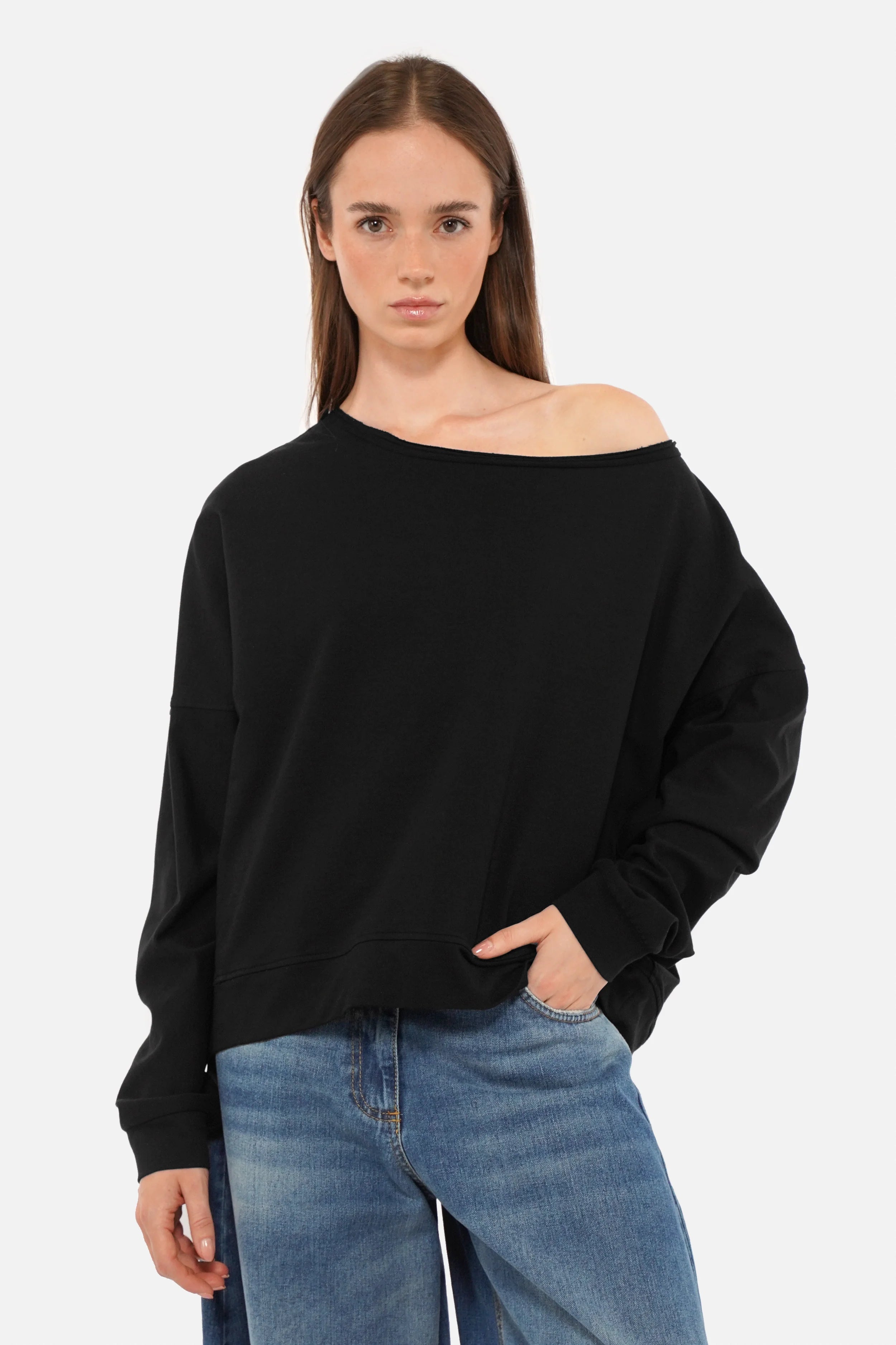 TIMAJ Pull asymétrique à une épaule