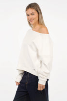 TIMAJ One Shoulder Sweater in soft fabric with loose fit and extended sleeves