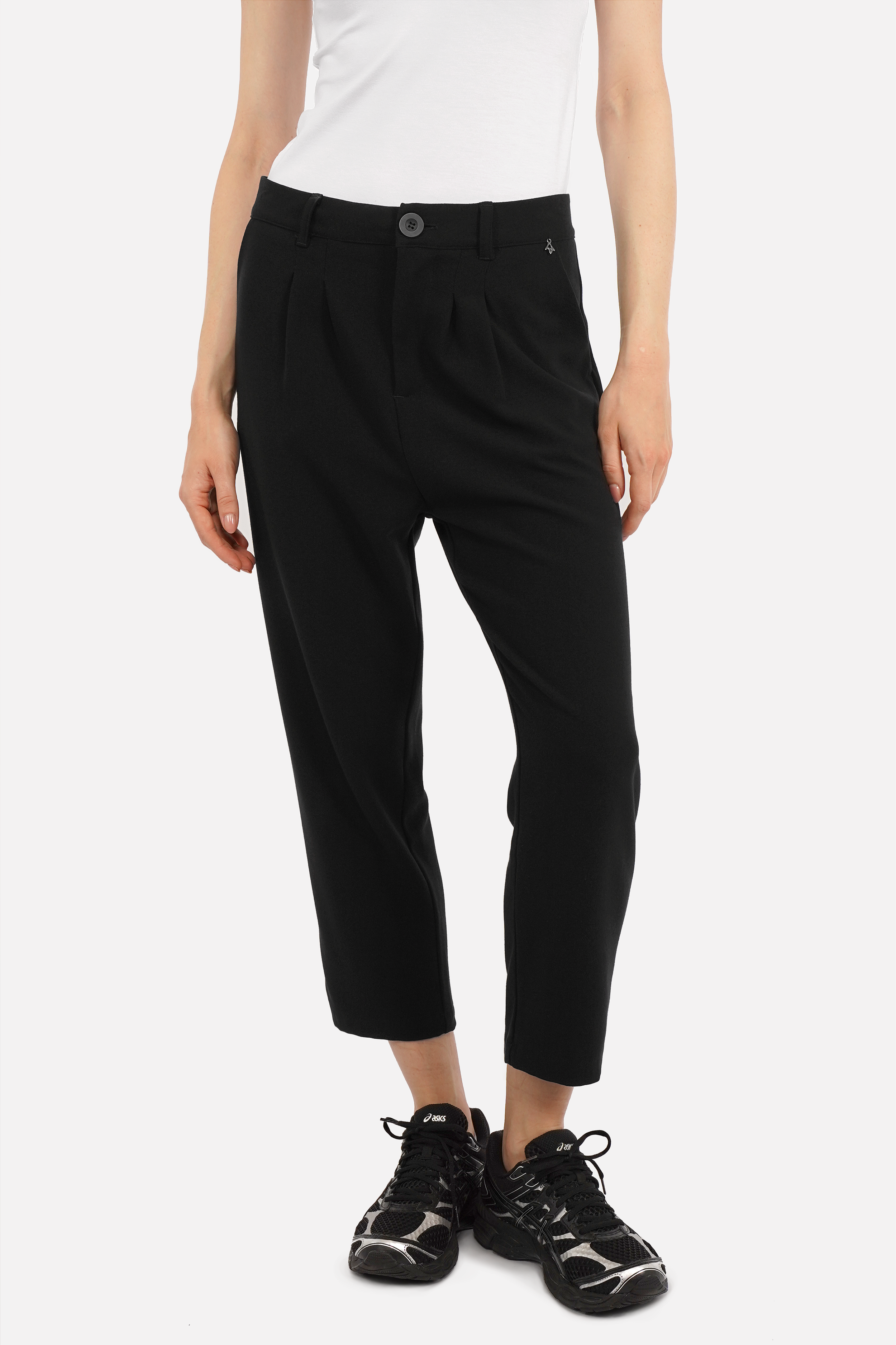 TINKE Hose Cropped Fit aus knitterarmer Georgette mit Seitentaschen und Reißverschluss