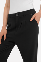 TINKE Hose Cropped Fit aus knitterarmer Georgette mit Bundfalten und Taschen