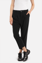 TINKE Hose Cropped Fit in knitterarmer Georgette-Struktur mit Bundfalten und seitlichen Eingrifftaschen