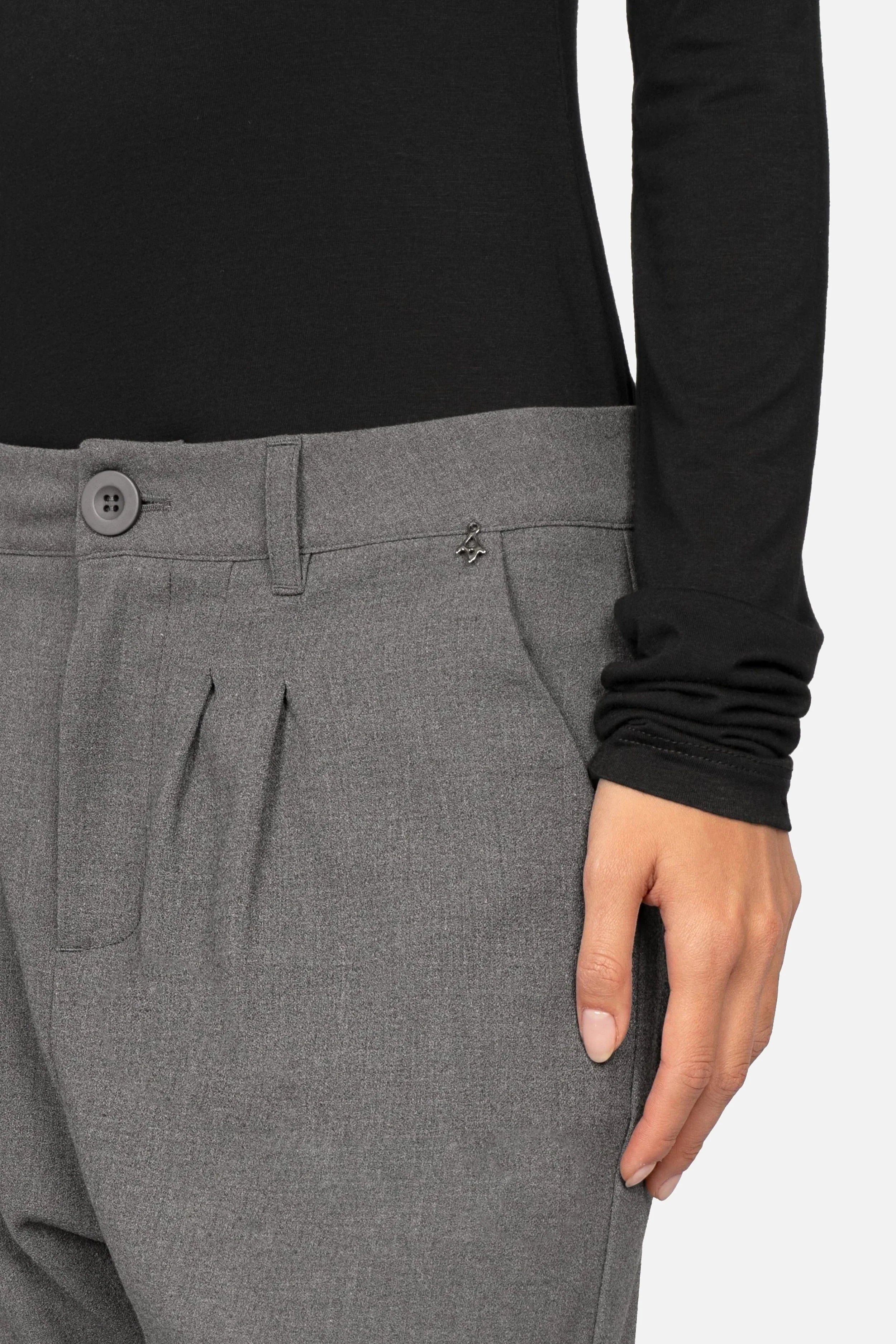 TINKE Hose Cropped Fit aus knitterarmer Georgette mit Bundfalten und seitlichen Eingrifftaschen