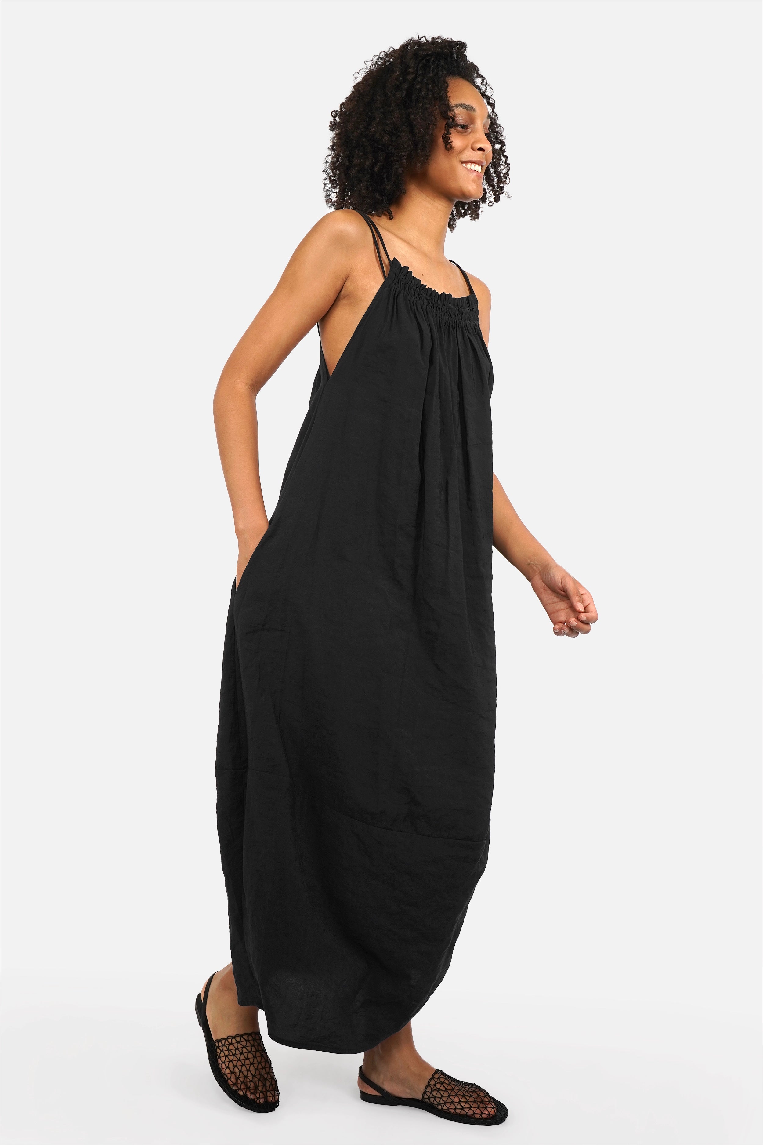TULIP maxi dress black – Kultfrau