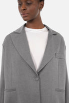 VANYAA Oversized Blazer aus weich fließendem Viskose-Mix mit breitem Kragen und einreihigem Verschluss