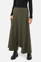 VISLA Hosenrock aus Sweatstoff mit weitem Schnitt und asymmetrischer Tasche