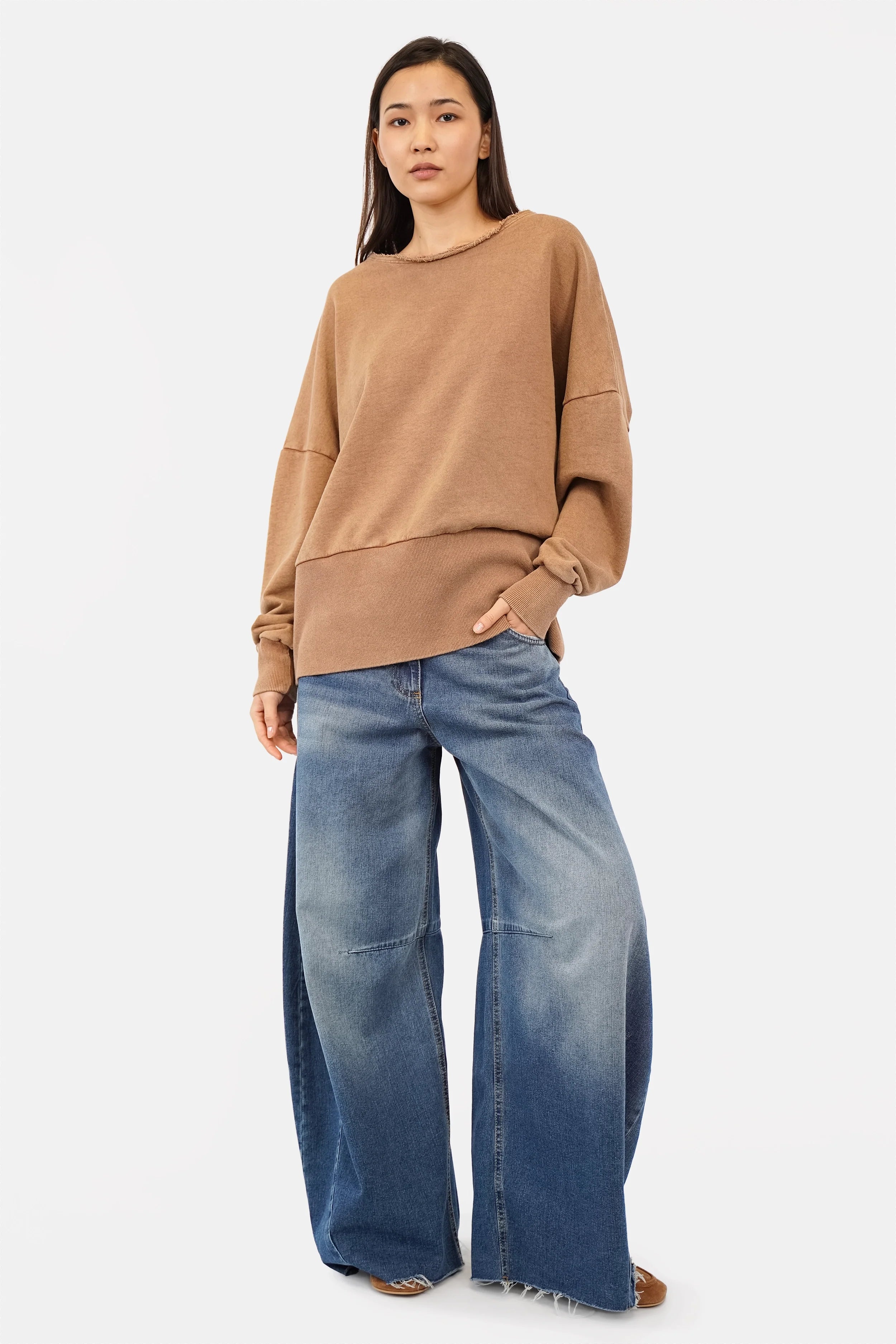 VIVIE Sweater aus reiner Baumwolle mit oversized Passform und KULTFRAU-Print hinten