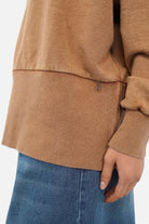 Oversized VIVIE Sweater aus reiner Baumwolle mit Rundhalsausschnitt und KULTFRAU-Print hinten
